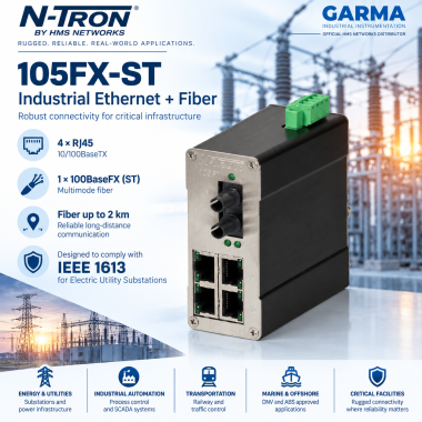 N-Tron 105FX-ST Industrial Ethernet Fiber Switch | HMS