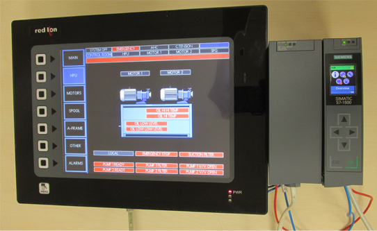 The Red Lion waterproof HMI with Siemens S7 type communication to build a LARS controller
