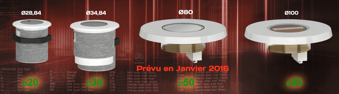 Botones LED de diferentes tamaños